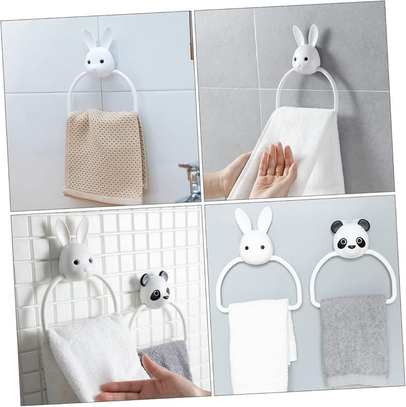 Cartoon Wall Mounted No Trace Adhesive Towel Rack Holder For Bathroom Space Saving Decor - Image 3