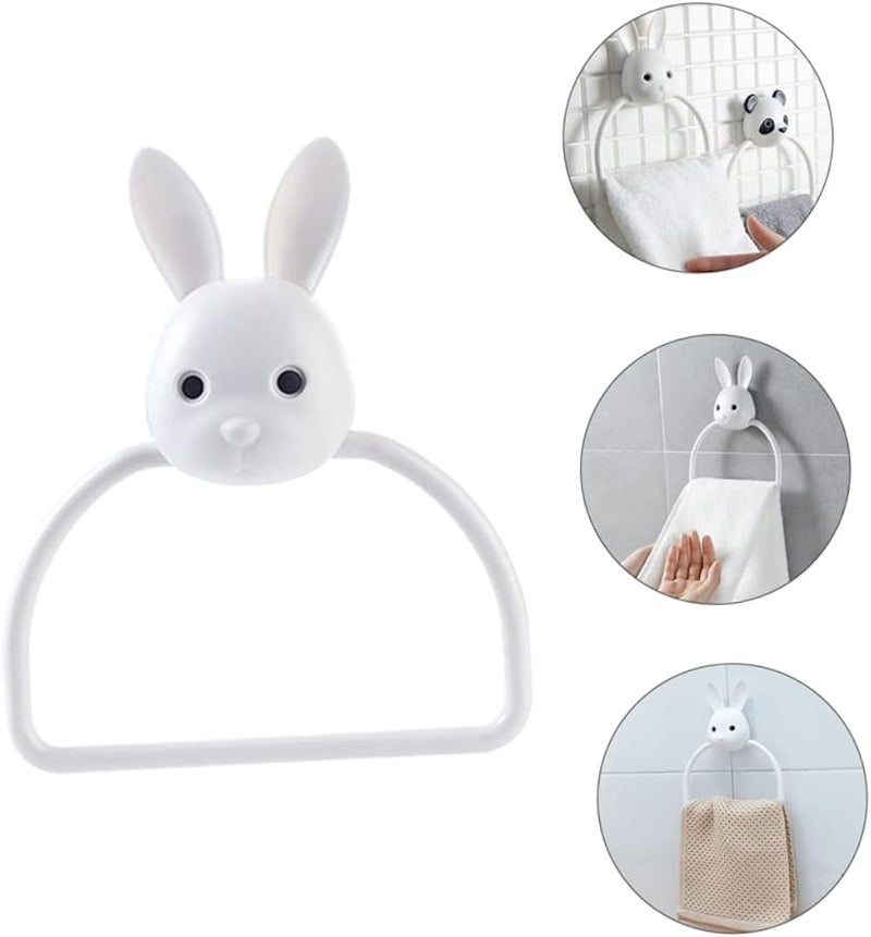 Cartoon Wall Mounted No Trace Adhesive Towel Rack Holder For Bathroom Space Saving Decor - Image 5