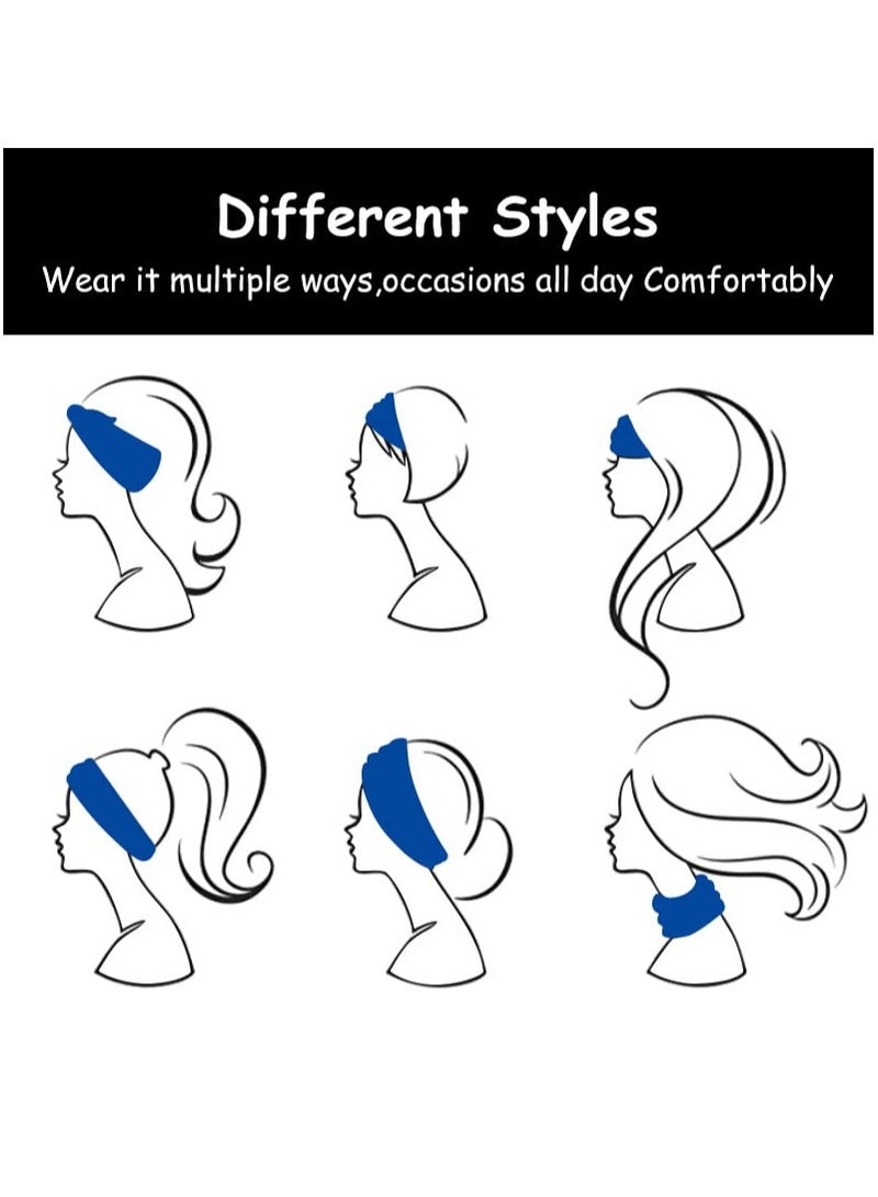 Goolsky Headbands for Women Knotted Headband Elastic Head Bands Women's Hair Band Non-Slip Turban Printed Stylish Sport Sweat Hair Wrap for Girls Cute Hair Accessories 4PCS - Image 5