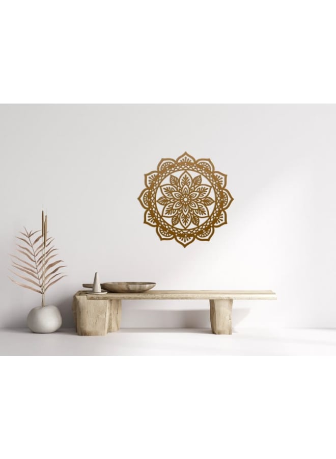 هوم جاليري لوحة فنية جدارية خشبية ماندالا ذات حافة صدفية - Image 1