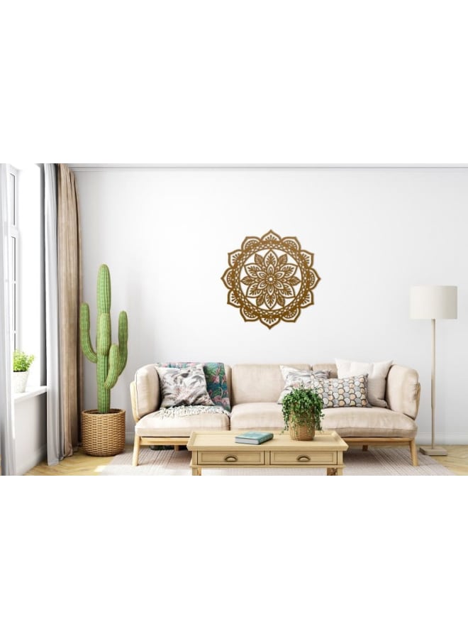هوم جاليري لوحة فنية جدارية خشبية ماندالا ذات حافة صدفية - Image 2