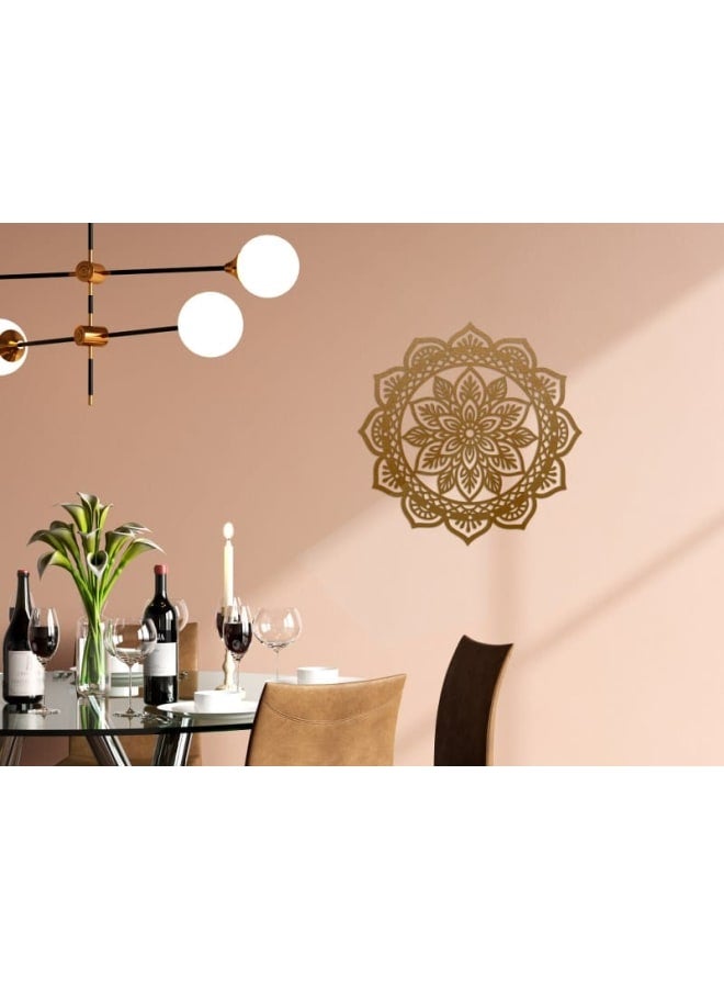 هوم جاليري لوحة فنية جدارية خشبية ماندالا ذات حافة صدفية - Image 3