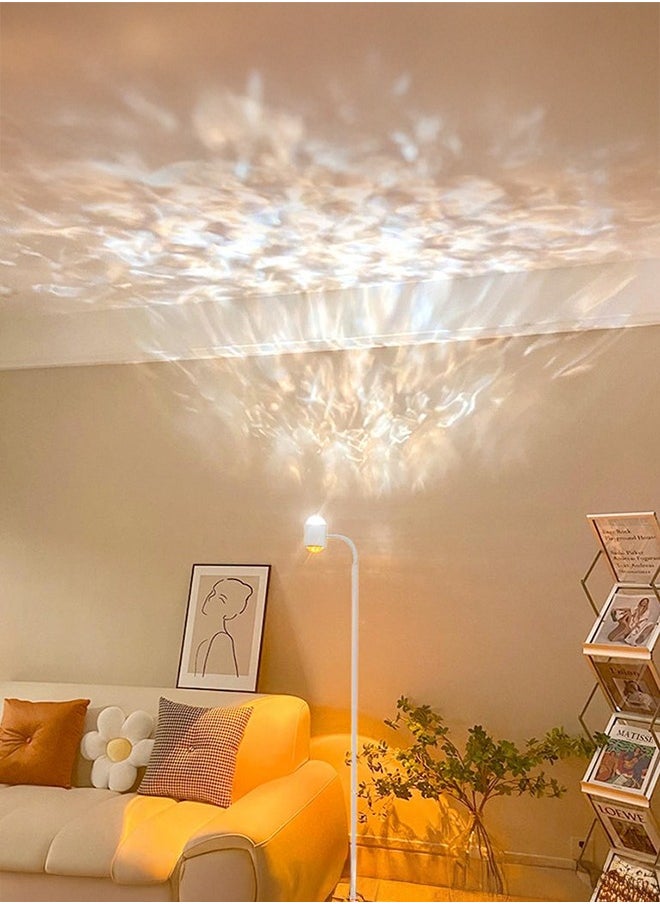XiuWoo - Modern Floor Lamp, Color Changing Sunset Lamp Projector with Ocean Wave Effect, LED Floor Lamp Double Side Lighting Corner Lamp for Living Room - Image 1