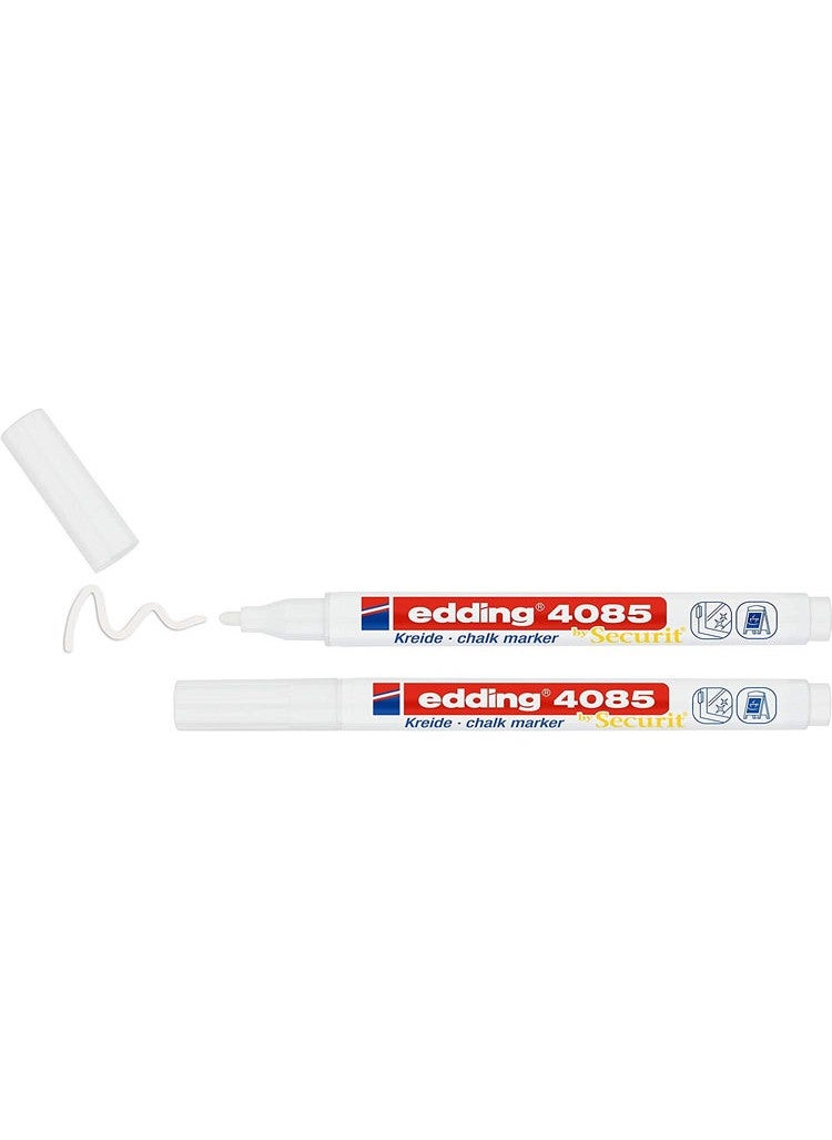 Edding 4085 Liquid Chalk Pen for Blackboard and Glass 2 Pack Blister White 