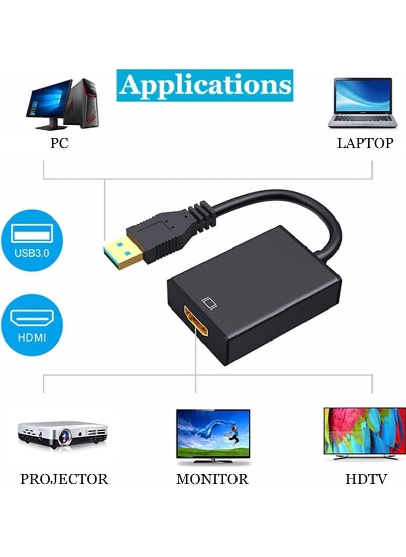 TIGER USB to HDMI Adapter – Warmstor USB 3.0 to HDMI Adapter Cable, Supports 1080P Resolution for PC, Laptop, and Desktop, Easy Plug and Play, High-Speed Video and Audio Output, Compact and Portable - Image 3