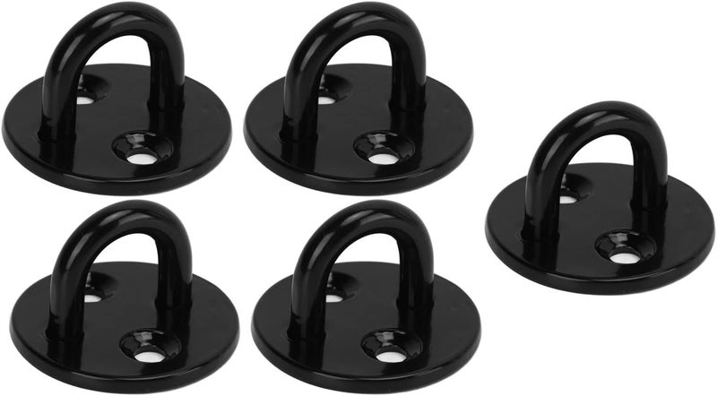 Asixxsix Eye Plate, 304 Stainless Steel Rust Proof Wear Pad Eye Hook, Heavy Duty Plate with Snap Hook for Hanging Lights Ceiling Fans Swings Outdoor Indoor Use (8mm) - Image 1