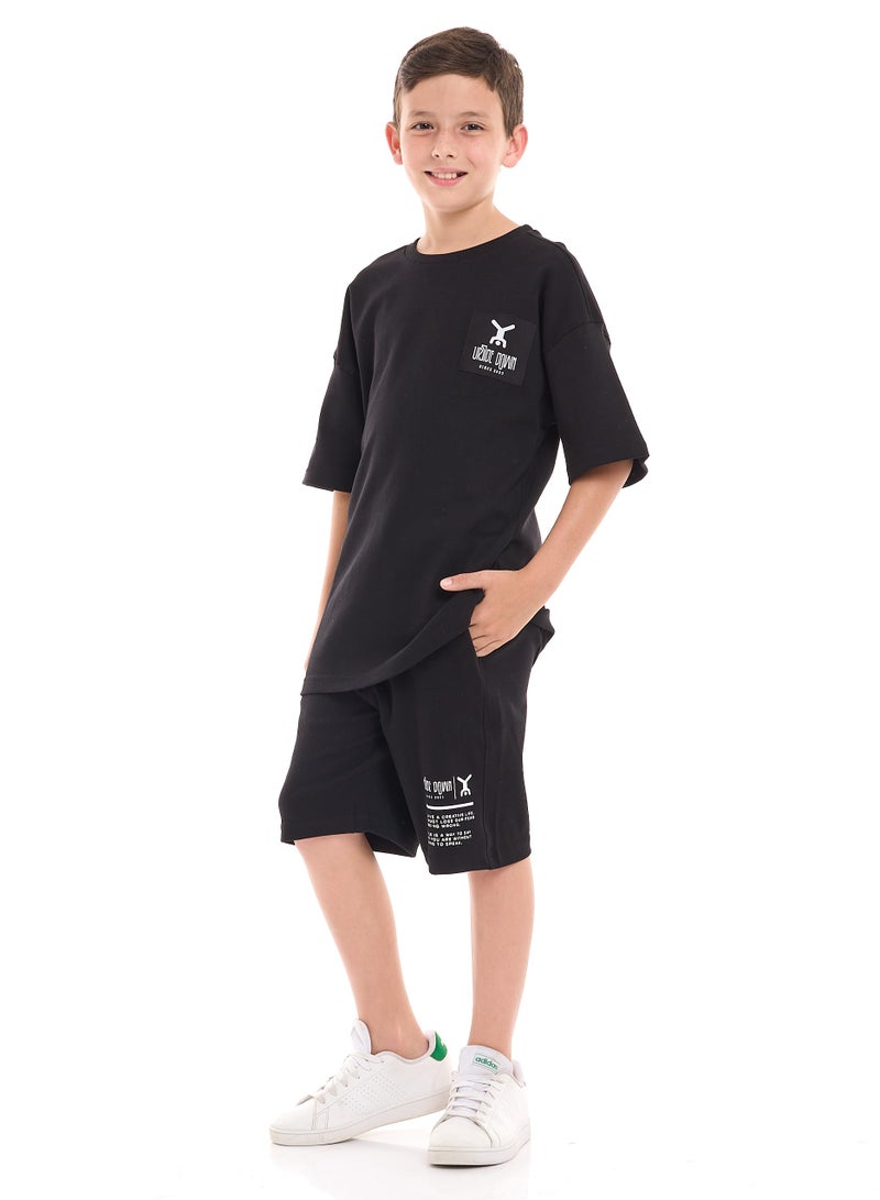 victor and jane Boys 2 Pc Co-Ord Set with Graphic Print - Image 2