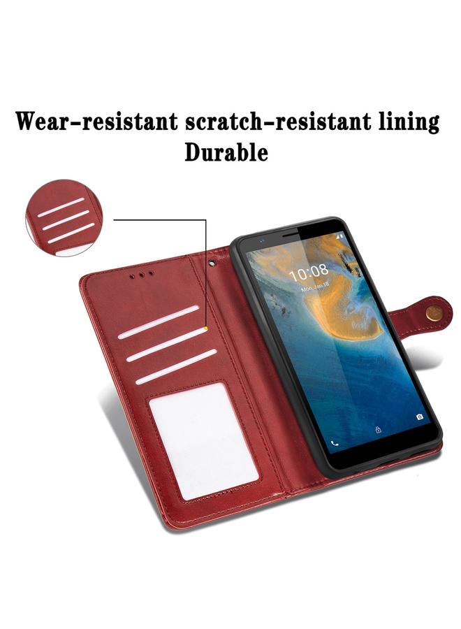 erorex Case For TCL 20B Solid Color Leather Buckle Phone Case - Image 5