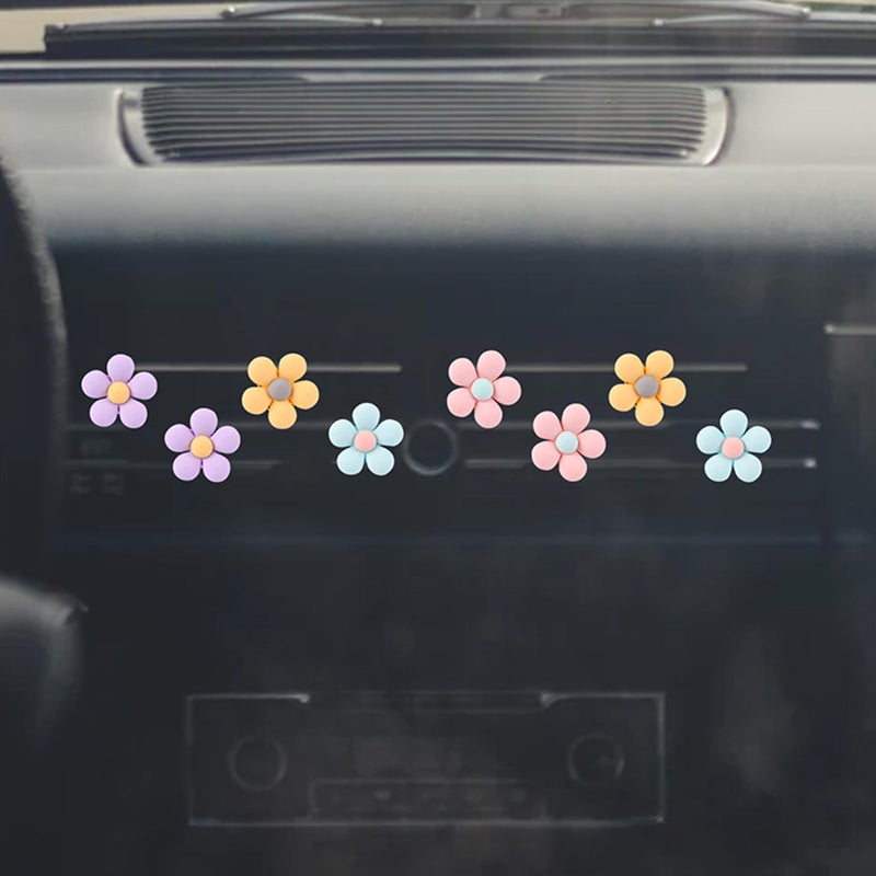 6 Pcs Car Air Outlet Clips Flower Shape Car Vent Clamps Delicate Auto Vent Clips - Image 4