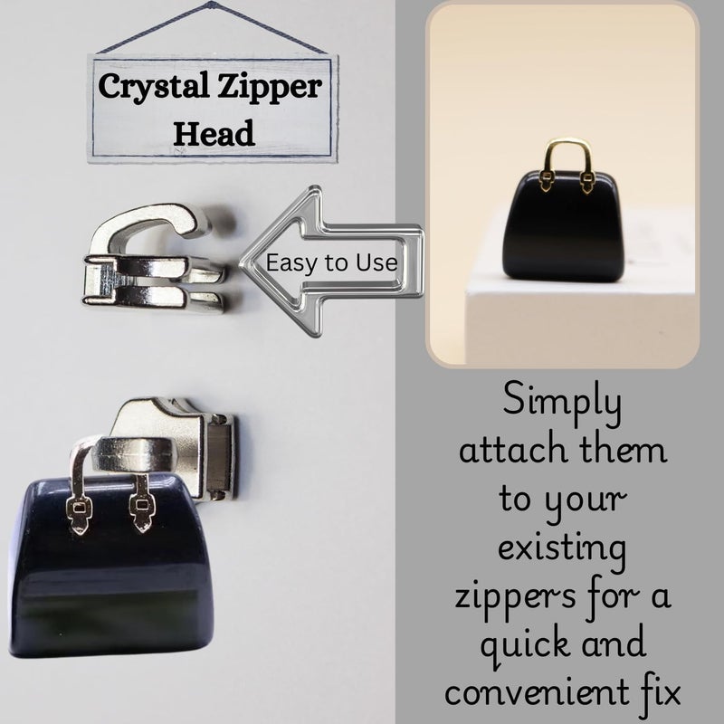 KIDWILL Detachable Zipper Pulls Head 2 Pcs Universal Detachable Zipper Puller Multicolor Crystal Zipper Head Pull Replacements for Luggage Backpack Leather Bag Coat or Jacket or Keychain for Bike 2 - Image 3