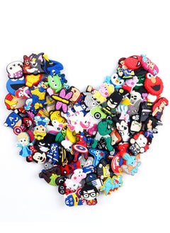 نيبمينينت Crocs Shoes Decoration, Shoe Decoration Charms, Anime Multiple Styles, Mixed PVC Charms for Silicone Wristbands Hole Buckle Party Gift Kids and Teens Girls 100 Pcs  - Image 3