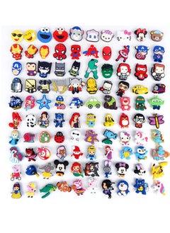 نيبمينينت Crocs Shoes Decoration, Shoe Decoration Charms, Anime Multiple Styles, Mixed PVC Charms for Silicone Wristbands Hole Buckle Party Gift Kids and Teens Girls 100 Pcs  - Image 2