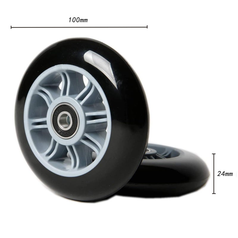 FREEDARE Scooter Wheels 100mm with Bearings Scooter Replacement Wheels 100mm Kick Scooter Wheels Set - Image 2