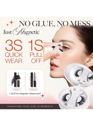 Magnetic Eyelashes with Applicator, Upgrade Soft Magnetic Eyelashes Natural Look without Eyeliner No Glue Needed Reusable Waterproof for All Day Comfort (CT10-3) - view 2