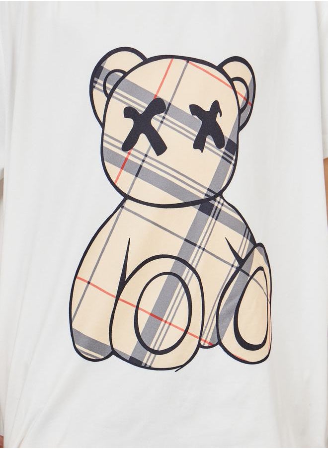 Styli - Bear Plaid Print T-shirt and Short Set - Image 1