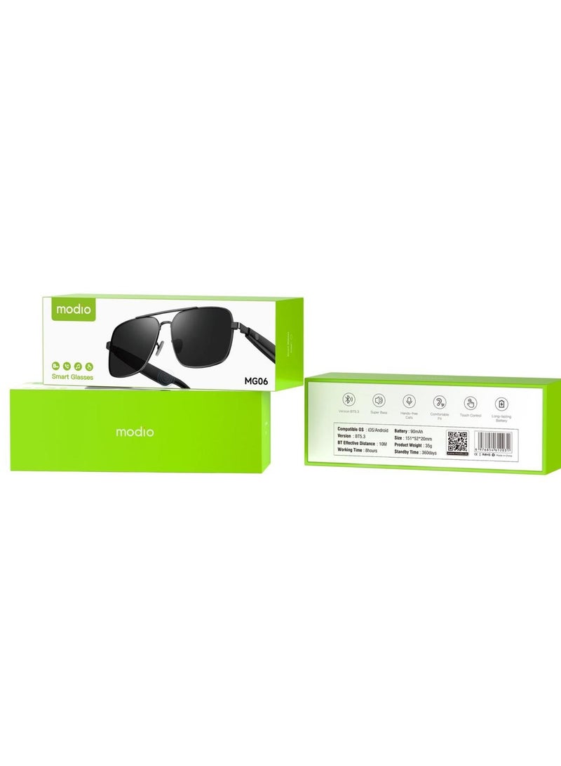 Modio MG06 Smart Audio Glasses with Deep Bass, Clear HD Sound, Touch Control, Bluetooth 5.3 & Long-Lasting Battery Life - Image 2