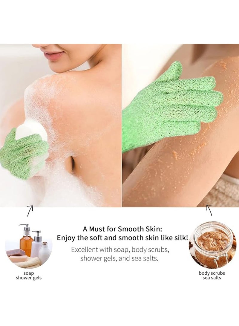 6 Pairs Exfoliating Gloves - Premium Scrub Wash Mitt for Shower,Spa,Massage and Body Scrubs - Spa Exfoliation Accessories For Men and Women  - Image 2