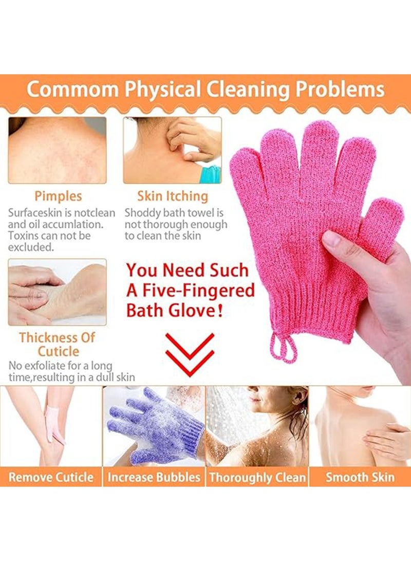 6 Pairs Exfoliating Gloves - Premium Scrub Wash Mitt for Shower,Spa,Massage and Body Scrubs - Spa Exfoliation Accessories For Men and Women  - Image 4