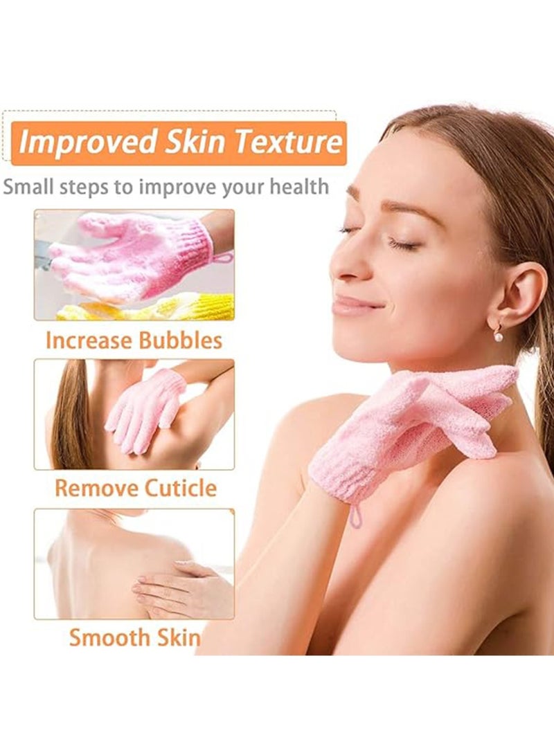 6 Pairs Exfoliating Gloves - Premium Scrub Wash Mitt for Shower,Spa,Massage and Body Scrubs - Spa Exfoliation Accessories For Men and Women  - Image 5