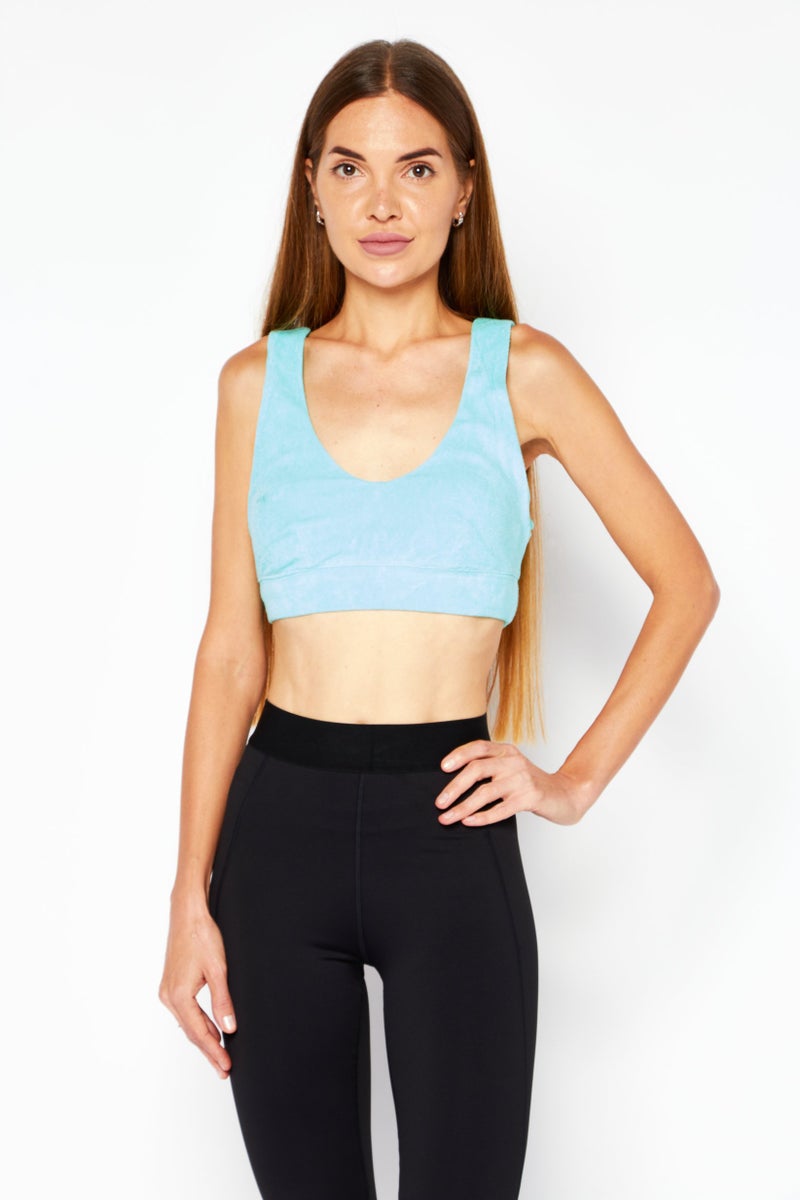 Jenni Intimates Women V Neck Sleeveless Textured Top, Aqua  - Image 1