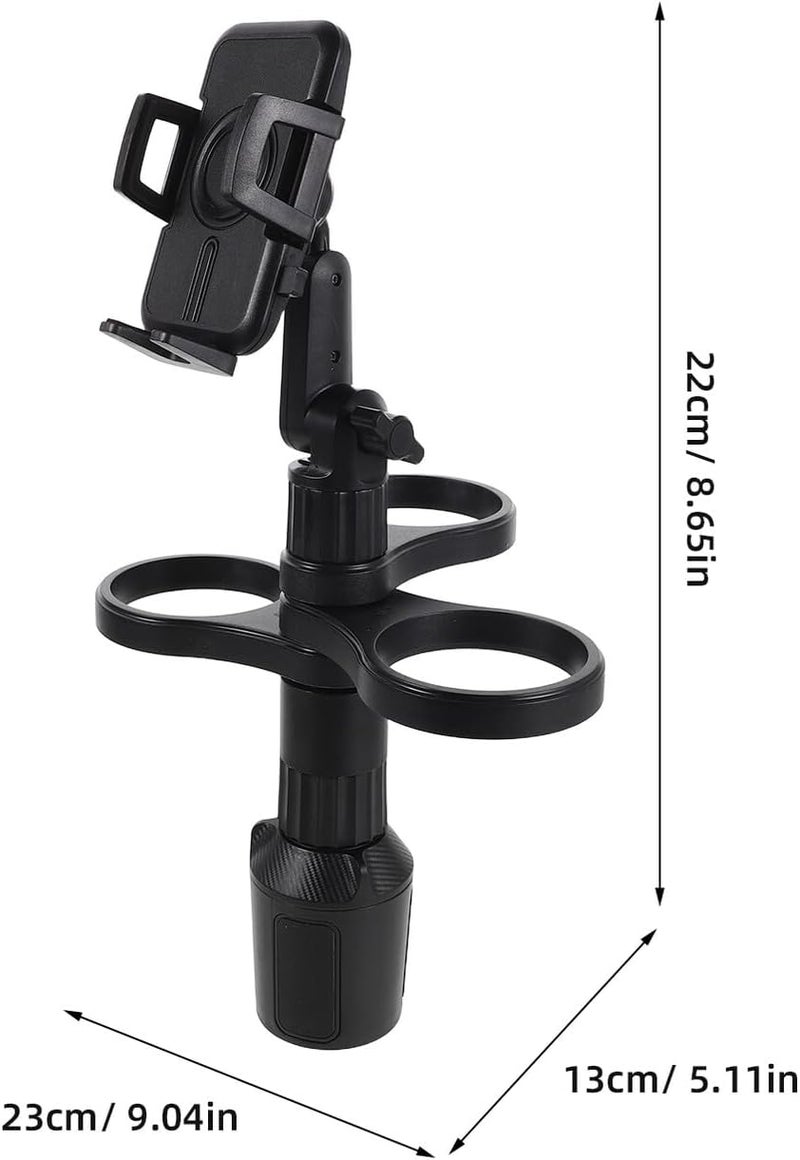 Universal Adjustable Car Cup Holder Expander with Drink Organizer and Phone Stand Compatible for Vehicles and Trucks, Multifunctional Center Console Water Bottle Bracket for Travel - Image 2