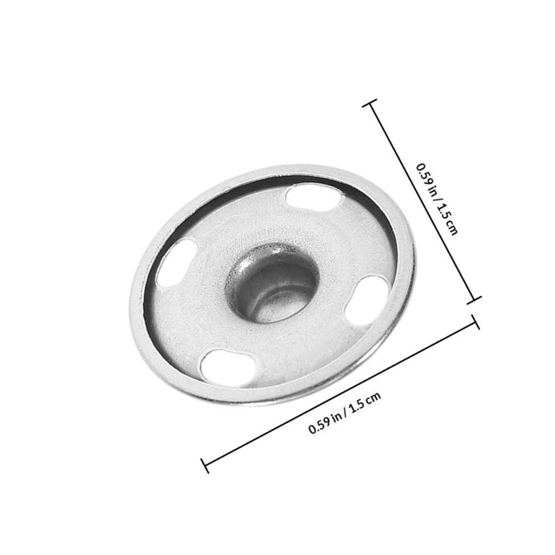 100pcs 15mm Silver Metal Snap Fasteners Buttons for Sewing Clothes Crafts Apparel Purse Accessories - Image 3