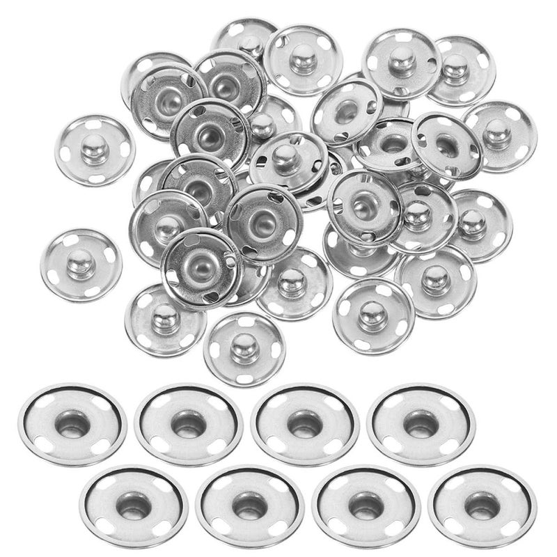 100pcs 15mm Silver Metal Snap Fasteners Buttons for Sewing Clothes Crafts Apparel Purse Accessories - Image 2