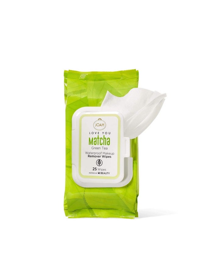 JOAH Love You Matcha Green Tea Waterproof Makeup Remover Wipes, 25 Count  - Image 4