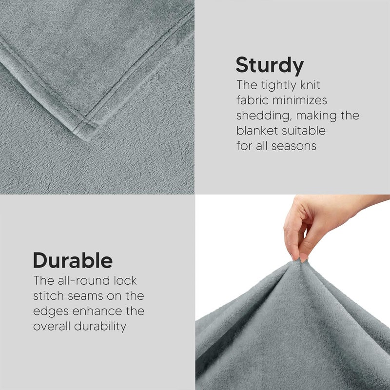 Utopia Bedding Fleece Blanket 300GSM Luxury Bed Blanket Anti-Static Fuzzy Soft Blanket Microfiber (Queen, Ash Grey) - Image 5