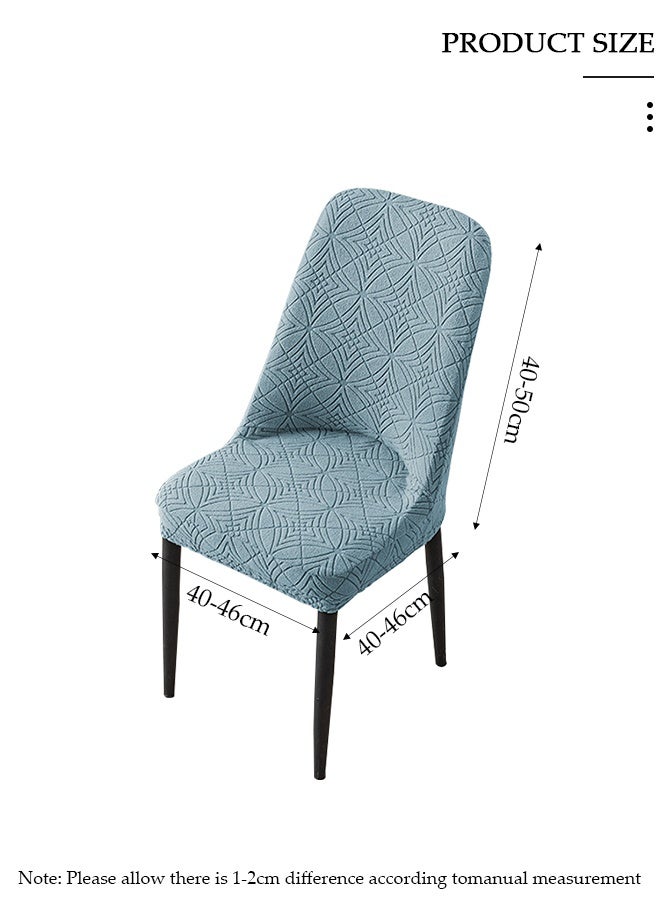 DUNISO 4 Pack Stretch Jacquard Dining Chair Slipcover, Light Blue Embossed Soft Fabric Chair Protector Cover for Indoor Decor - Image 2