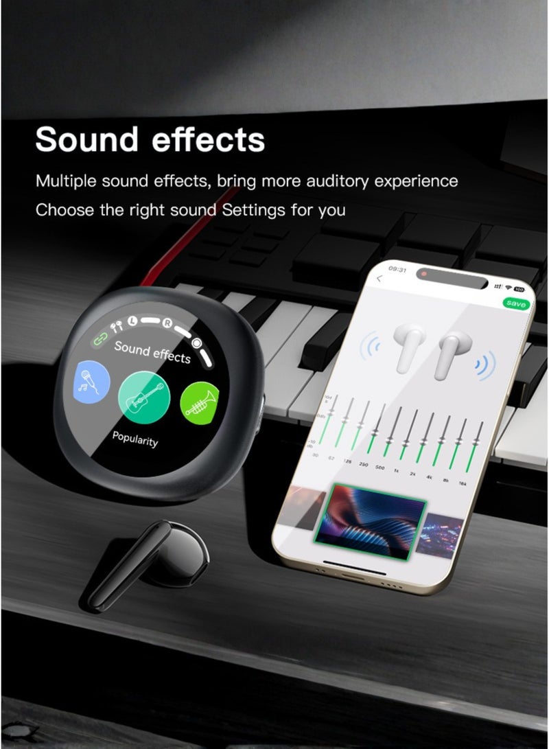 ويزمي سماعات أذن لاسلكية حقيقية WISME T19 – | بلوتوث 5.3 | صوت جهير عالي الجودة | تحكم باللمس | ميكروفون بخاصية إلغاء الضوضاء | بطارية تدوم طويلاً | متوافقة مع أجهزة iPhone وSamsung وHuawei وXiaomi وOppo وVivo وRealme وجميع أجهزة Android | لون أسود - Image 5