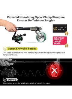 Gonex Fishing Line Spooler With Unwinding Function Installation-Free Fishing Line Winder Spooler For Spinning Reel Cast Reel And Spincast Reel Spool Spooling Station System  - Image 3