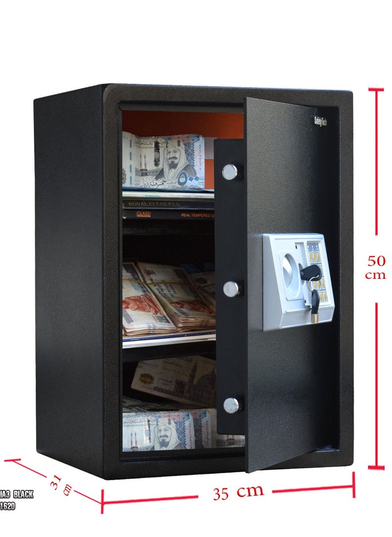 Safety Tech Safety Tech Electronic Safe with Triple Strong Lock and Large Triple Storage Space - Size 50*35*31 cm  - Image 5