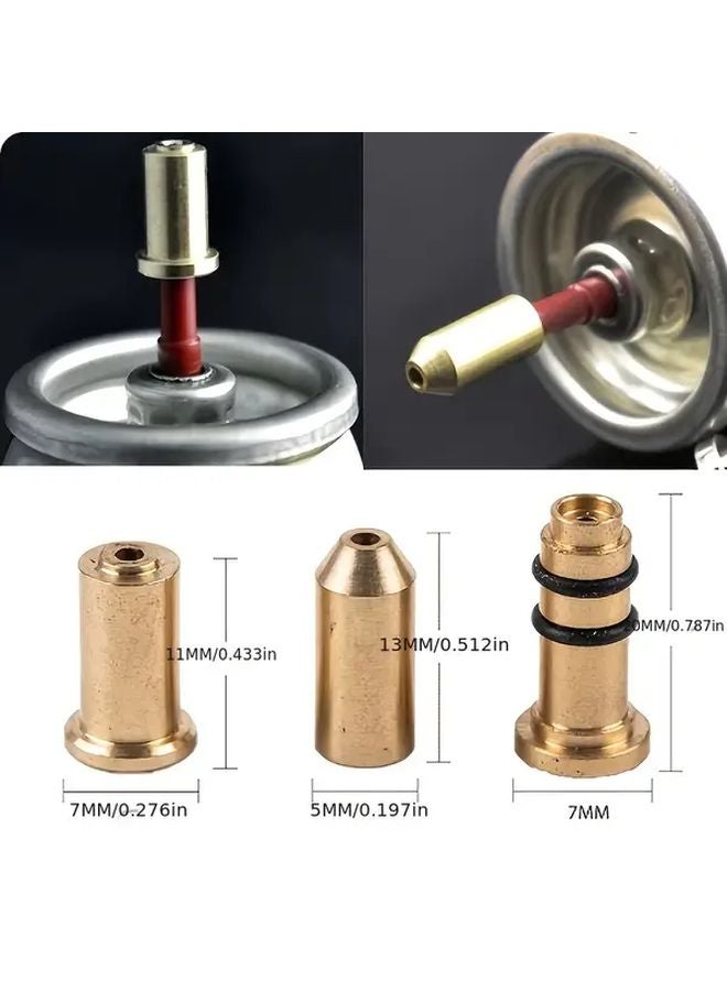 3pcs Brass Butane Inflation Adapter Lighter Refill Nozzle Industrial Hose Connector - Image 5