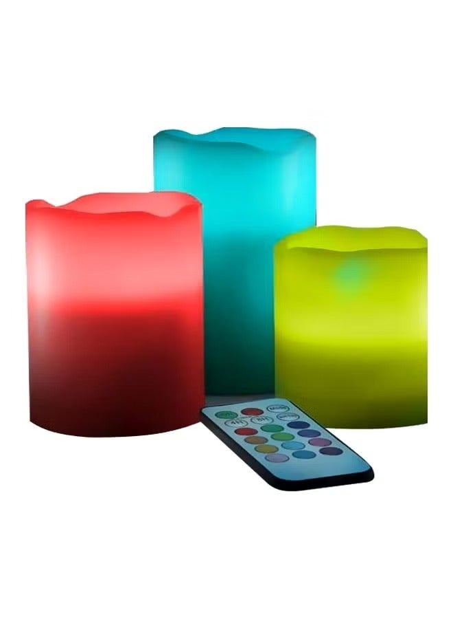 3-Piece Flameless Candle Red/Green/Blue - Image 2