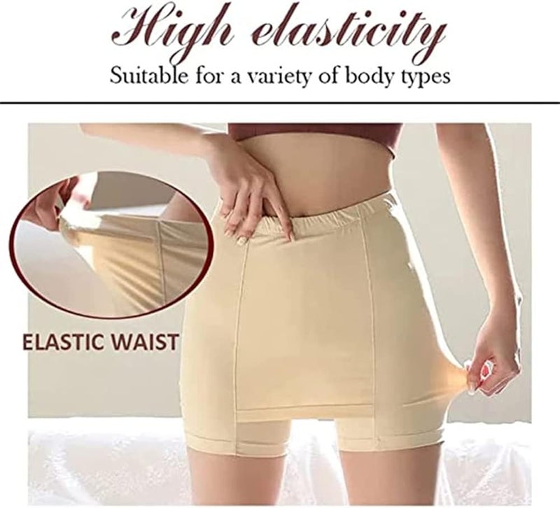 klarako Double-Layer Front Crotch Ice Silk Safety Shorts, Seamless Anti-Slip Slip Shorts for Under Dresses Women Plus Size - Image 3