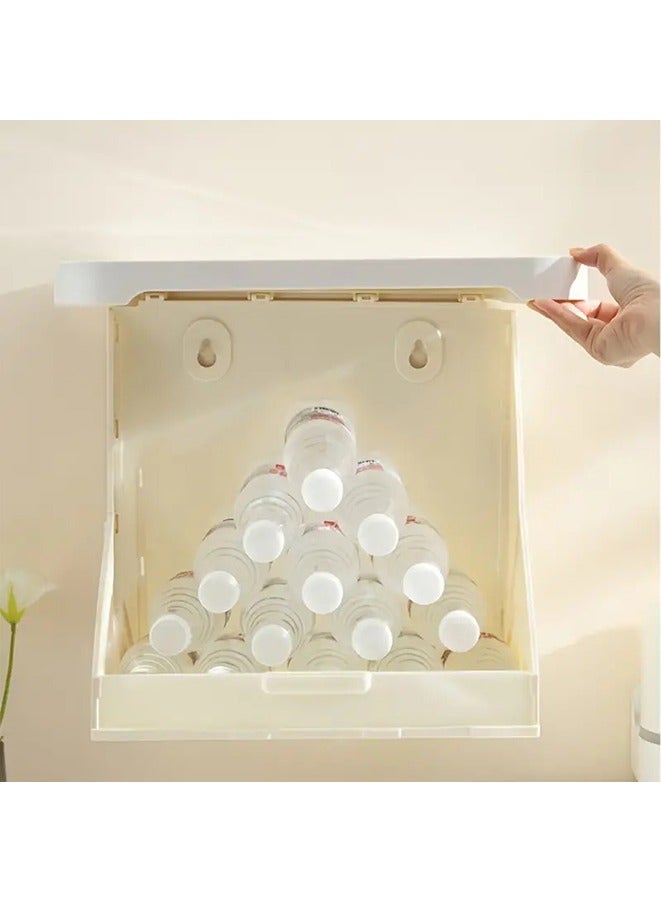 Folding Mural Storage Cabinet - Waterproof & Space-Saving Wall Mounted Cabinet - Toilet Free Punching Wall-mounted Storage Cabinet Large Capacity Moisture-Proof Organizer for Bathroom Storage  - Image 5