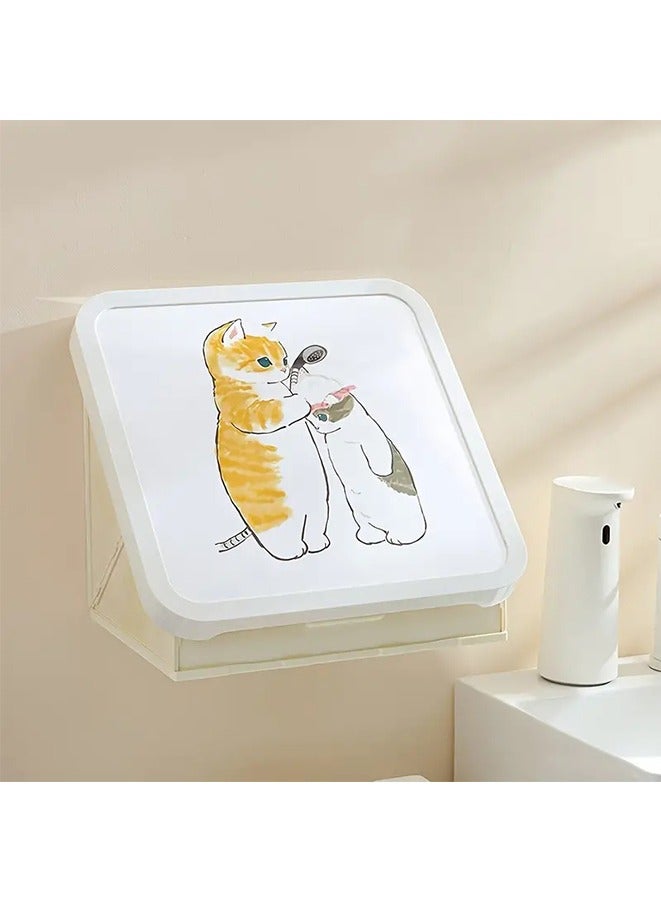 Folding Mural Storage Cabinet - Waterproof & Space-Saving Wall Mounted Cabinet - Toilet Free Punching Wall-mounted Storage Cabinet Large Capacity Moisture-Proof Organizer for Bathroom Storage  - Image 3