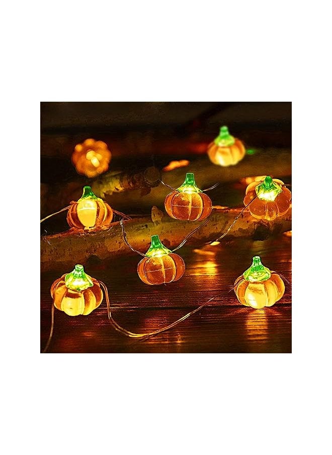 The Bros 3 Meter 30 LED Thanksgiving Pumpkin Lights,Pumpkin Lights with 2 Modes,Battery Operated Halloween Lights,Waterproof Pumpkin String Light for Indoor Outdoor Halloween Thanksgiving Decor-A  - Image 2