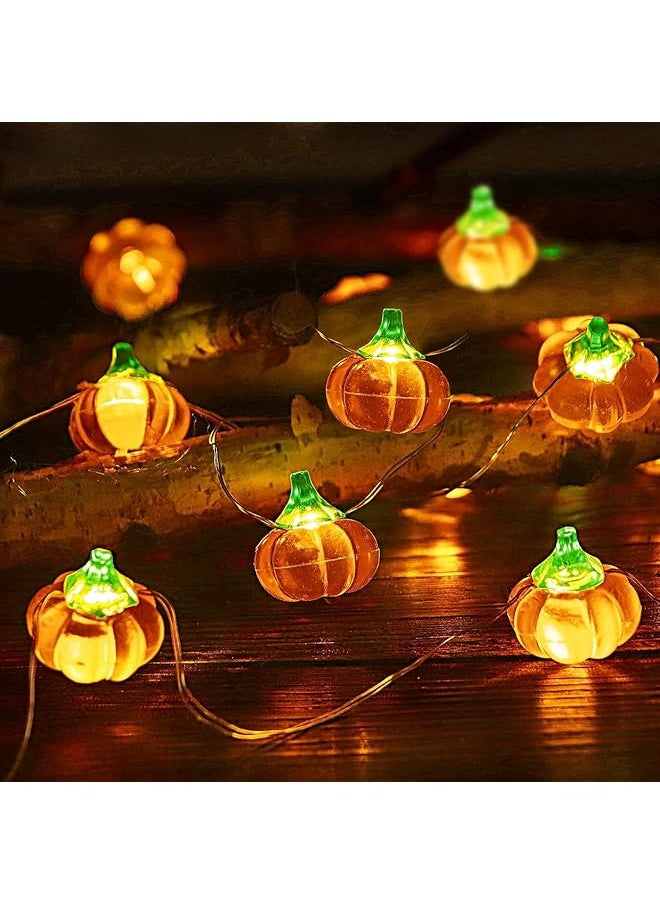 The Bros 3 Meter 30 LED Thanksgiving Pumpkin Lights,Pumpkin Lights with 2 Modes,Battery Operated Halloween Lights,Waterproof Pumpkin String Light for Indoor Outdoor Halloween Thanksgiving Decor-A  - Image 1