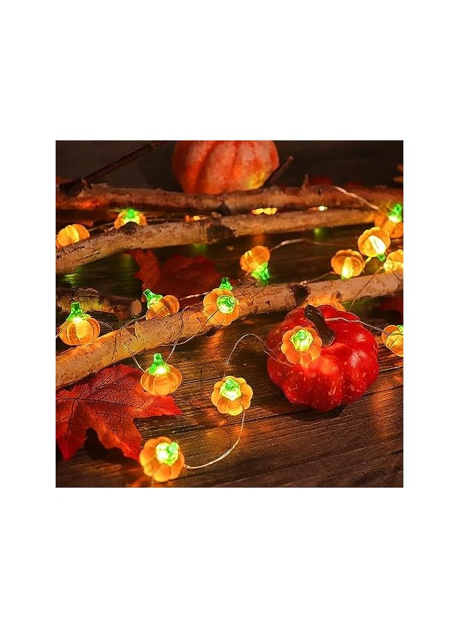 The Bros 3 Meter 30 LED Thanksgiving Pumpkin Lights,Pumpkin Lights with 2 Modes,Battery Operated Halloween Lights,Waterproof Pumpkin String Light for Indoor Outdoor Halloween Thanksgiving Decor-A  - Image 4