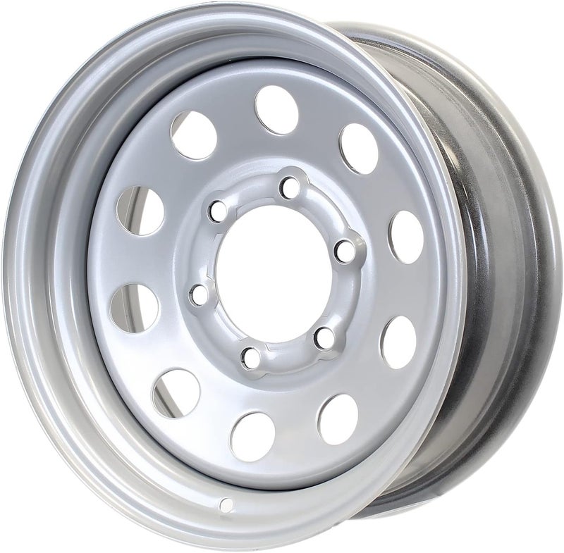 eCustomRim 2-Pack Trailer Rim Wheel 15X6 15 6 Lug On 5.5 Center Silver Modular - Image 4