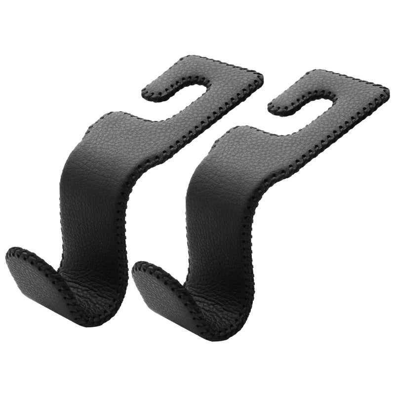 AMVOYOA UShaped Car Leather Hooks Car Purse Holder Headrest Hooks for Car Back Seat Organizer Elevate Your Travel ExperienceBlack - Image 3