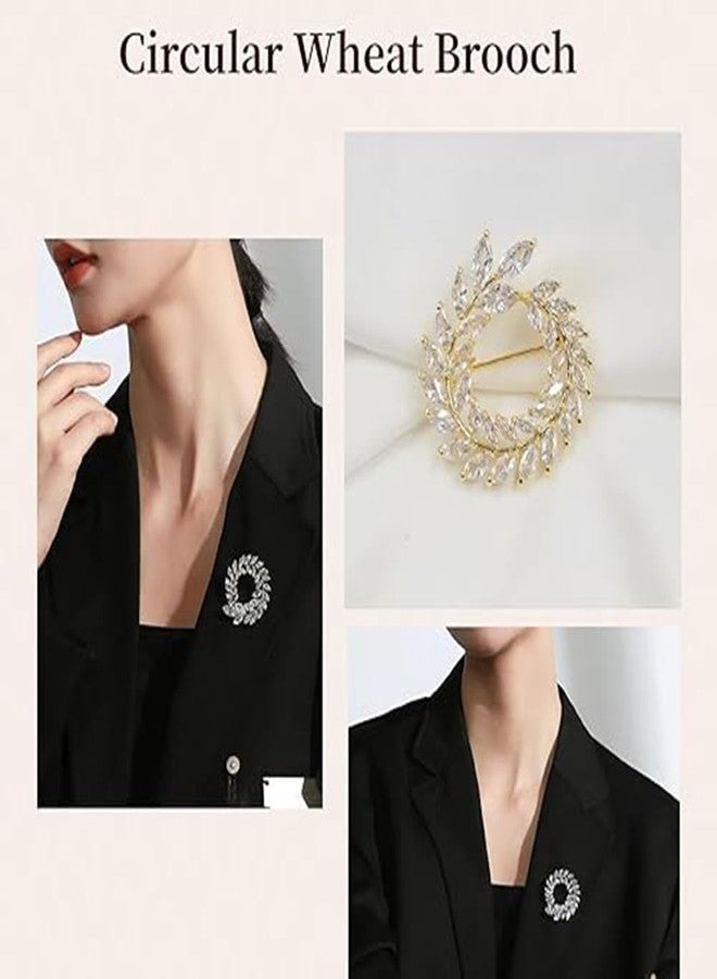 Preptep 4 Pcs Brooches and Pins for Women Crystal Pearl Brooches Vintage Heart Brooches Elegant Rhinestone Flower Brooch Pins for Women Coats Jackets Wedding Bouquet - Image 3