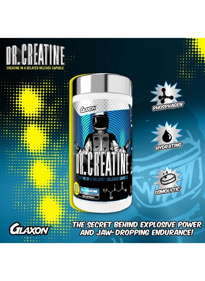Dr. Creatine Creatine Monohydrate In Delayed Release Capsules Creatine Pills For Enhanced Performance Better Absorption Reduced Stomach Discomfort 200 Capsules 50 Servings