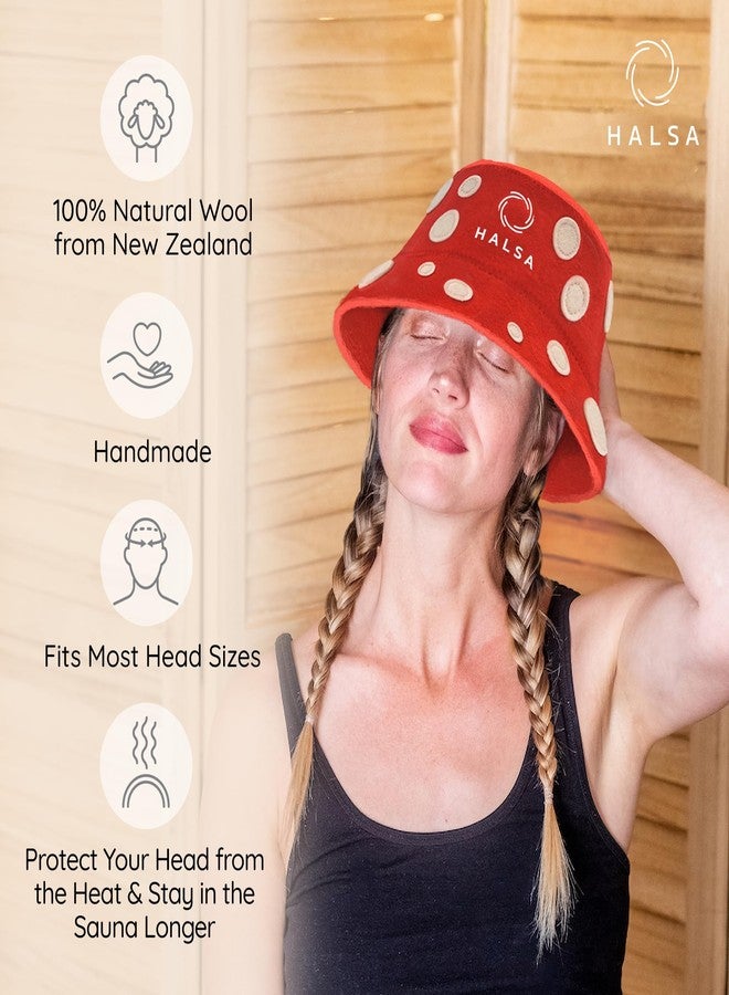 Halsa Sauna Hat, Natural Wool Cap for Men & Women, Mushroom - Eco-Friendly, Insulating, Handmade, Breathable Spa & Banya Headgear, One Size, Stay in Sauna Longer - Image 2