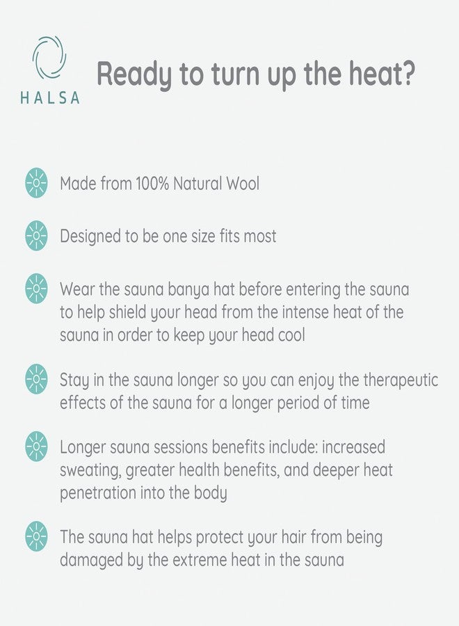 Halsa Sauna Hat, Natural Wool Cap for Men & Women, Mushroom - Eco-Friendly, Insulating, Handmade, Breathable Spa & Banya Headgear, One Size, Stay in Sauna Longer - Image 5