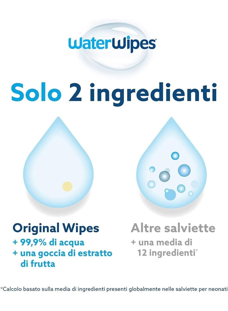 erorex WaterWipes Original Plastic-Free, Unscented Baby Wipes, 99.9% Water Based, for Sensitive Skin, 240 Count (Pack of 4) - Image 2