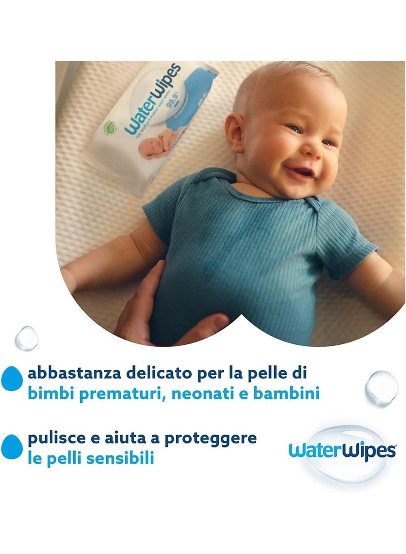 erorex WaterWipes Original Plastic-Free, Unscented Baby Wipes, 99.9% Water Based, for Sensitive Skin, 240 Count (Pack of 4) - Image 4