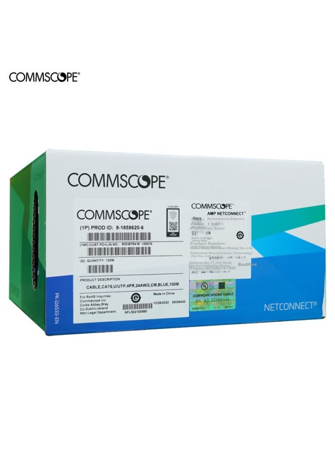 Commscope Amp Original Cat6 Utp Cable Blue 100m 8-1859620-6 - Image 2